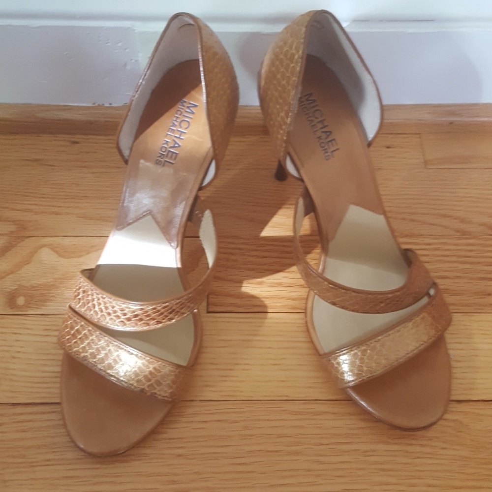 Michael Kors 8 Snake Skin Bronze Pumps